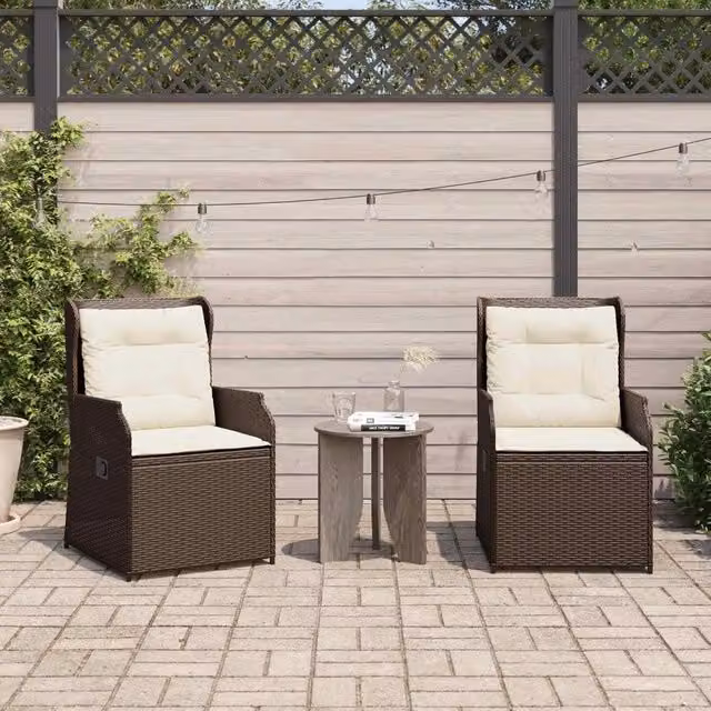 Panchina da giardino 2 pz Marrone polyrattan 3394486