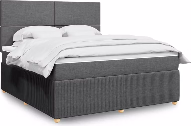 Maison Exclusive - Giroletto a Molle con Materasso Grigio Scuro 180x200 cm Tessuto