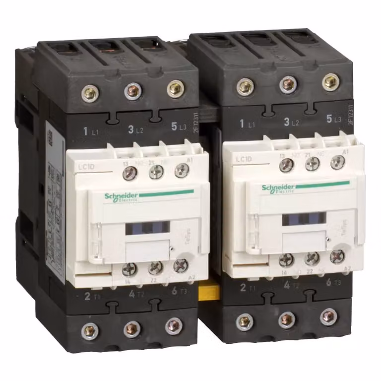 Combinazione di contattori di commutazione Schneider Electric, 3p+1S+1Ö, 18,5 kW/400 V/AC3 40 A, bobina 48 V 50/60 Hz LC2D40AE7