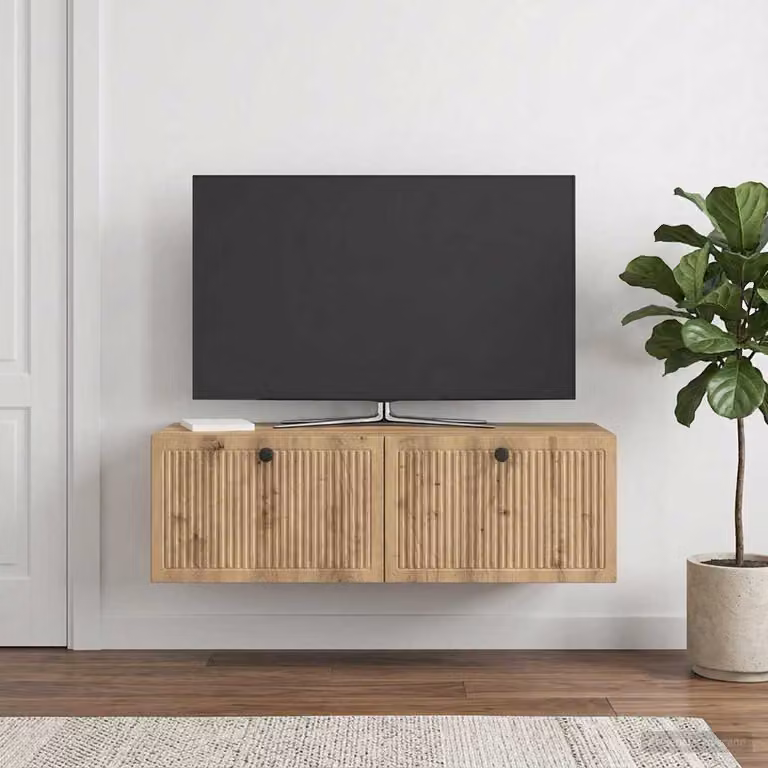 vidaXL Mobile Porta TV da Muro Moderno in Legno Rovere Marrone L: 98 cm, P: 41 cm, H: 30 cm