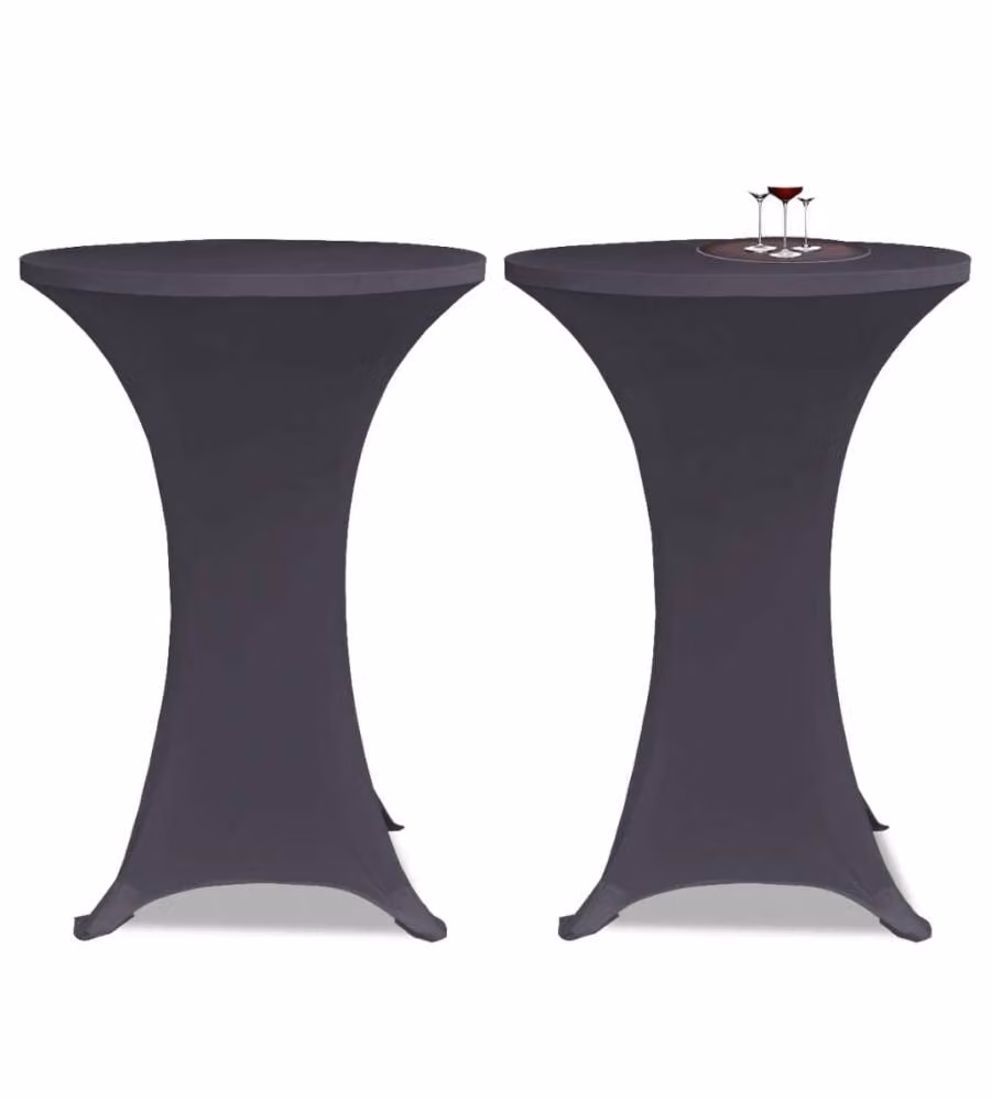 Coperture Elastiche per Tavoli 4 pz 80 cm Antracite