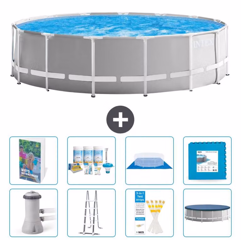 Struttura per piscina a forma di prisma - 457x122 cm - composta da 7 elementi - modello S536