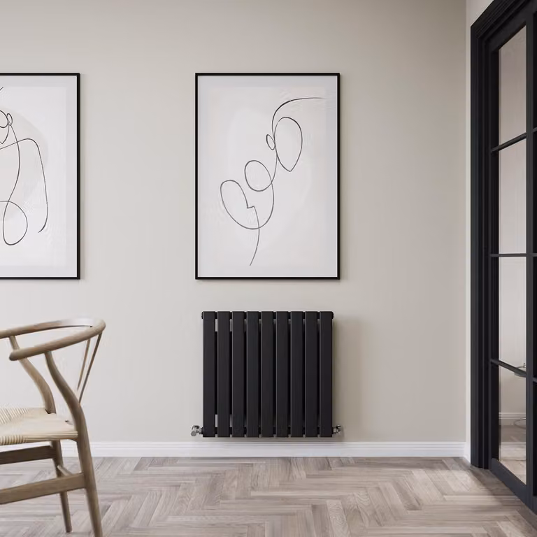 Radiatore Convettore di Design Tipo 11 (Orizzontale) - 600mm x 630mm - Nero - Alpha