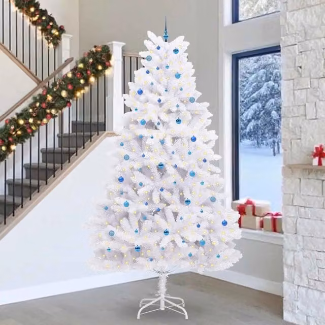 Albero di Natale Artificiale con Rami Pieghevoli Bianco 300 cm 3426637