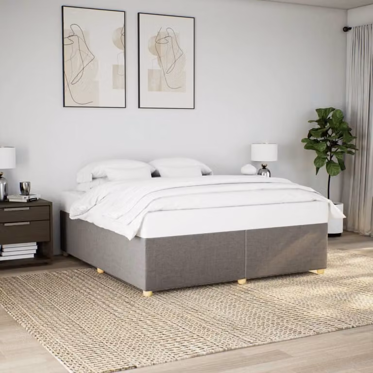 vidaXL Giroletto senza Materasso in Tessuto Tortora L: 180 cm, P: 200 cm
