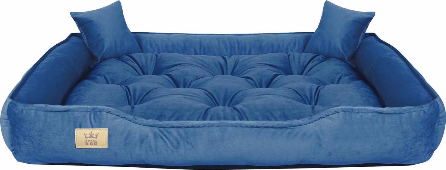 Box per cani 115x95 cm velour blu