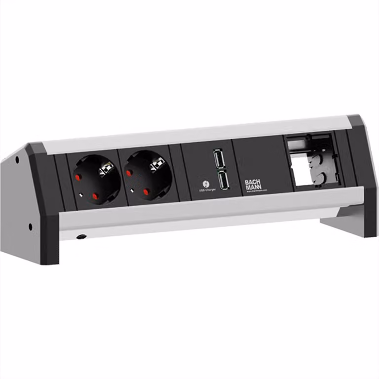 BACHMANN DESK 2x contatto di terra 1x caricatore USB 1x ABD , presa GST18, 0 m