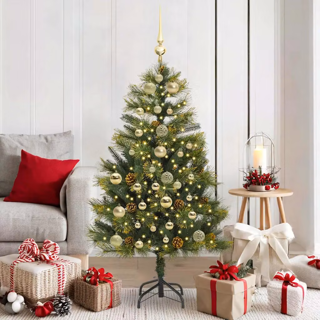 Albero di Natale artificiale da tavolo vidaXL con coni, Verde, Altezza: 150 cm