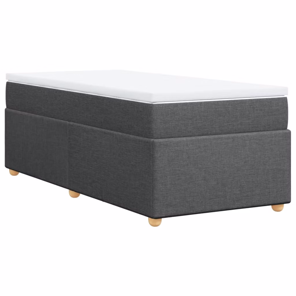 Giroletto a Molle con Materasso Grigio Scuro 90x190 cm Tessuto