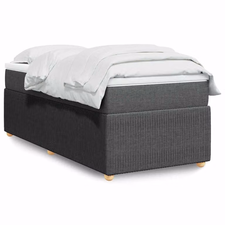 vidaXL Giroletto a Molle Ibrido con Materasso in Tessuto Grigio e Bianco L/P/H: 100 x 200 cm