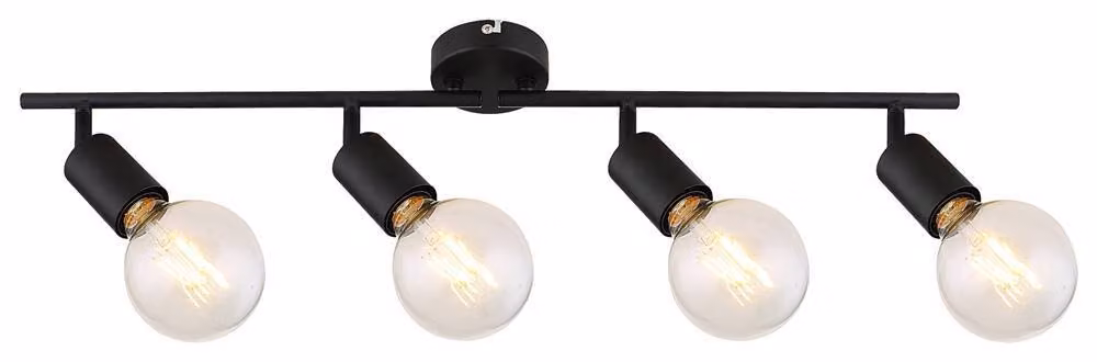 Lampada da soffitto industriale E27 4x40W colore nero opaco 3989 Lamar Rabalux