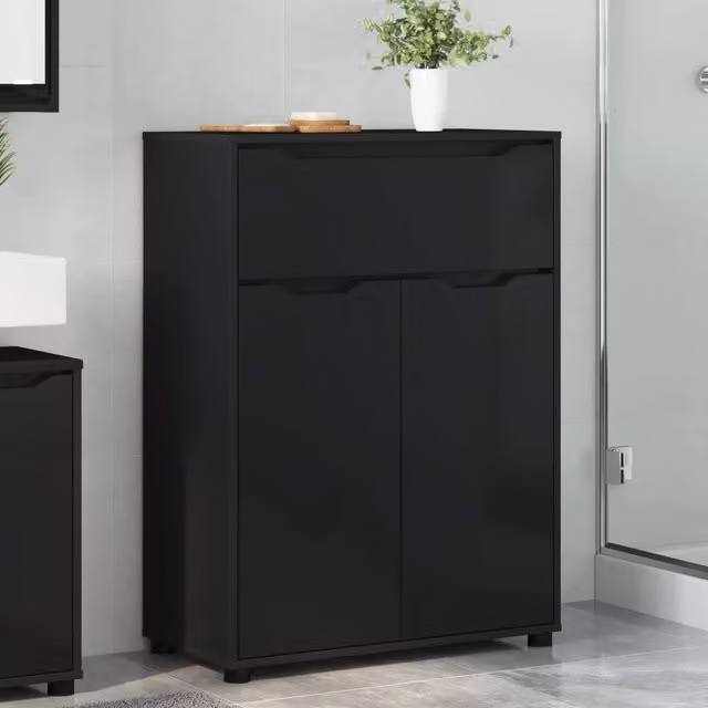 Mobile da Bagno Nero 72,5 x 36,5 x 100 cm Legno ingegnerizzato 888768