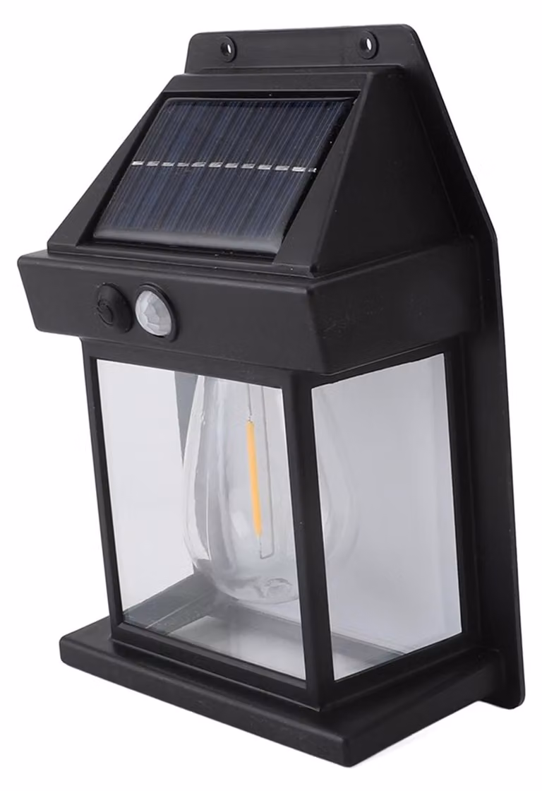 2 luci da esterno a sensore di movimento solari, impermeabili, con 3 teste regolabili