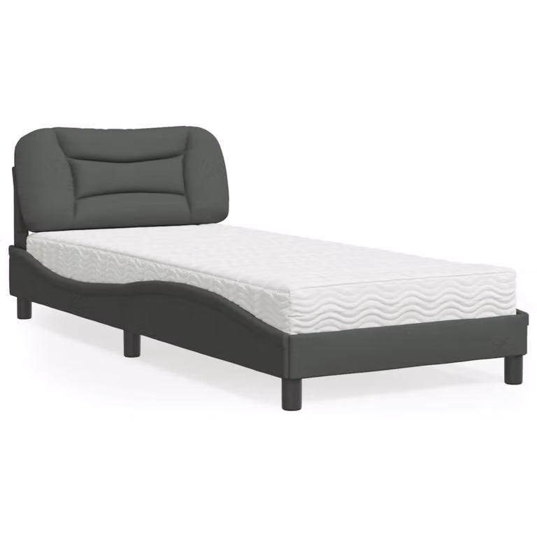 Letto con Materasso Hvar vidaXL in Tessuto Grigio Scuro L/P/H: 218 x 90 x 300 cm