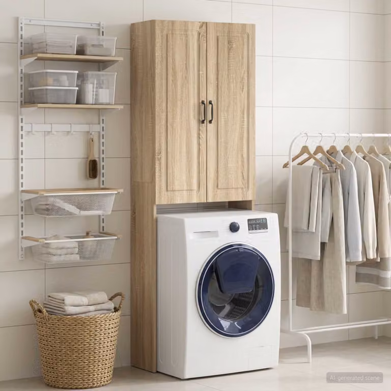 Mobile Bagno vidaXL UTRECHT Rovere Sonoma, L: 66 cm, P: 25,5 cm, H: 190 cm