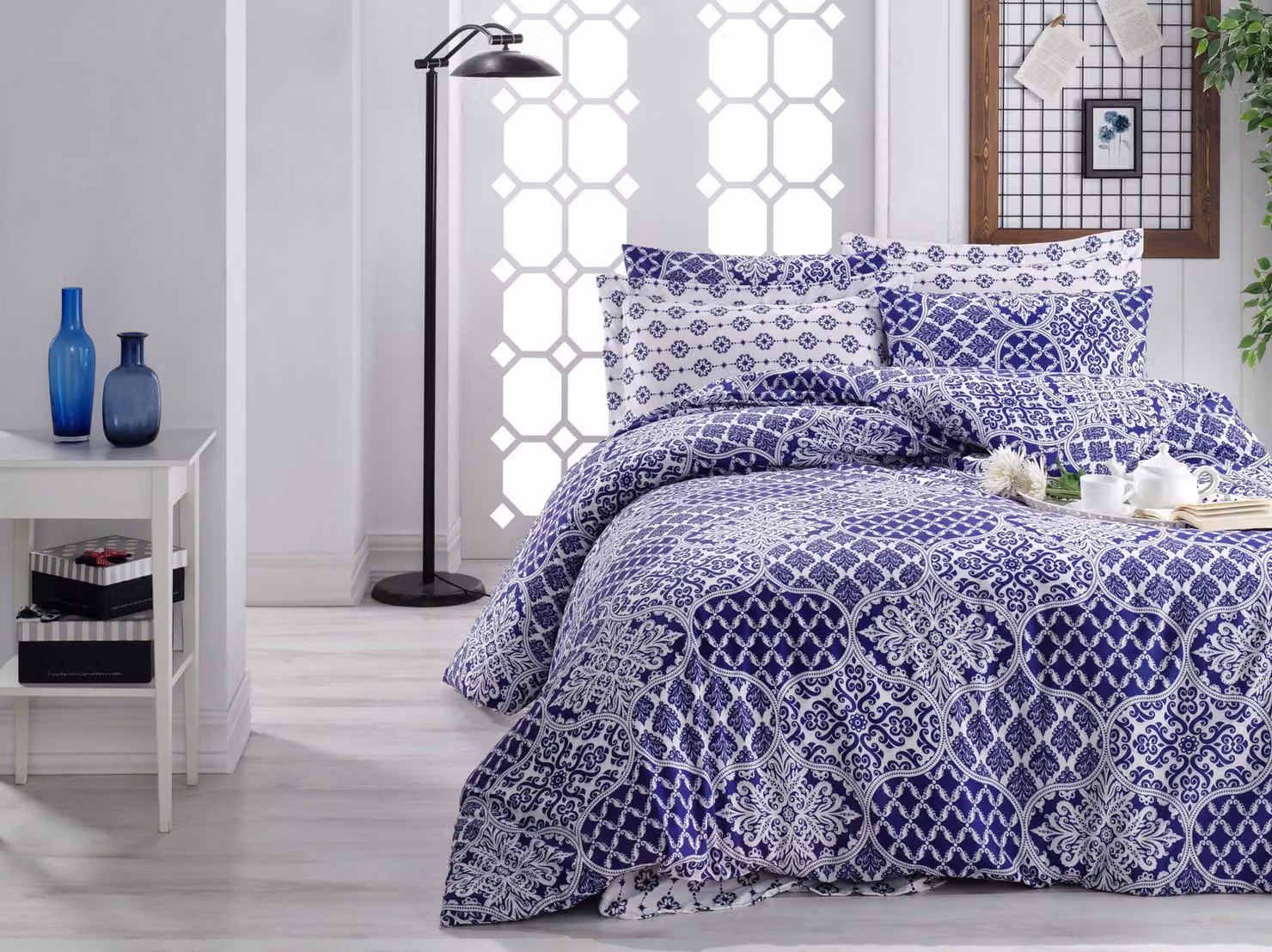 L'Essentiel Linge de Maison, Adal- PRL6229, blu scuro, copriletti, 100% cotone rinforzato