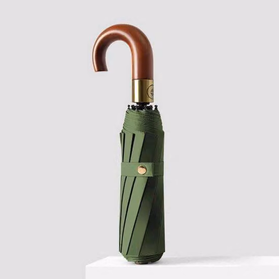 Tenda automatica antivento con 10 pannelli - protezione solare UPF50+ - design compatto, colore verde - 64 cm