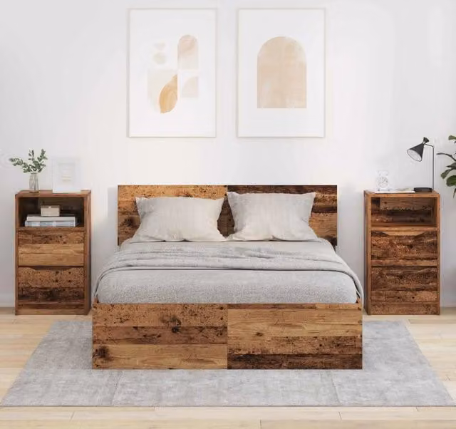 Set di 2 comodini vidaXL in legno color marrone, stile moderno, L 40 cm x P 30 cm x H 67 cm – 1