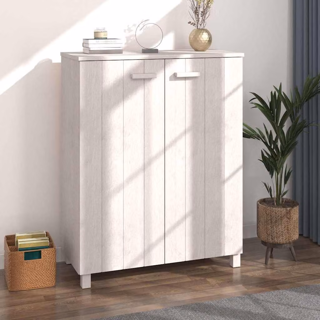 Scarpiera HAMAR vidaXL Bianca in Legno di Pino e MDF con Ante a Battente, L: 85 cm, P: 40 cm, H: 108 cm