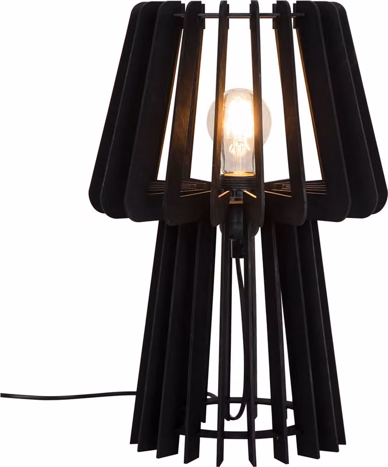 Lampada da tavolo in legno NORDLUX Groa, Variante: Ø 260 x 400 mm, E27, 40 W, nero
