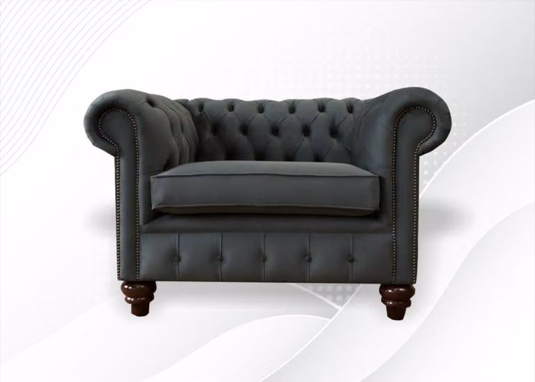 Design Chesterfield Sessel 1 Sitzer Couch Polster Luxus Klassische Textil Sofas