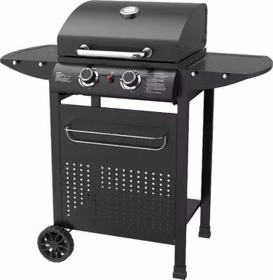 Barbecue a gas Domus Mambo con 2 fuochi in acciaio inox nero L: 106 cm, P: 57 cm, H: 103 cm