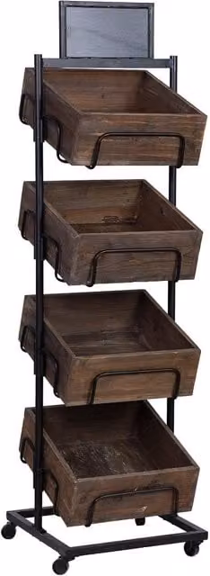 Scaffalatura in legno e metallo 50x48x168h cm