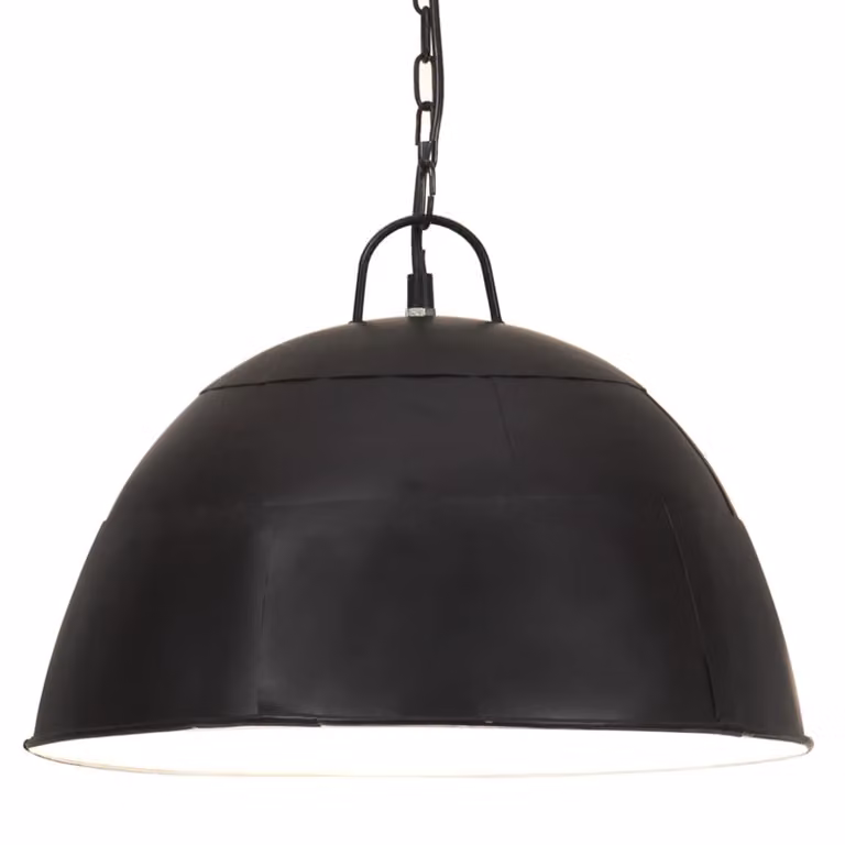 vidaXL Lampada a sospensione in stile industriale vintage 25 W nera rotonda 41 cm E27