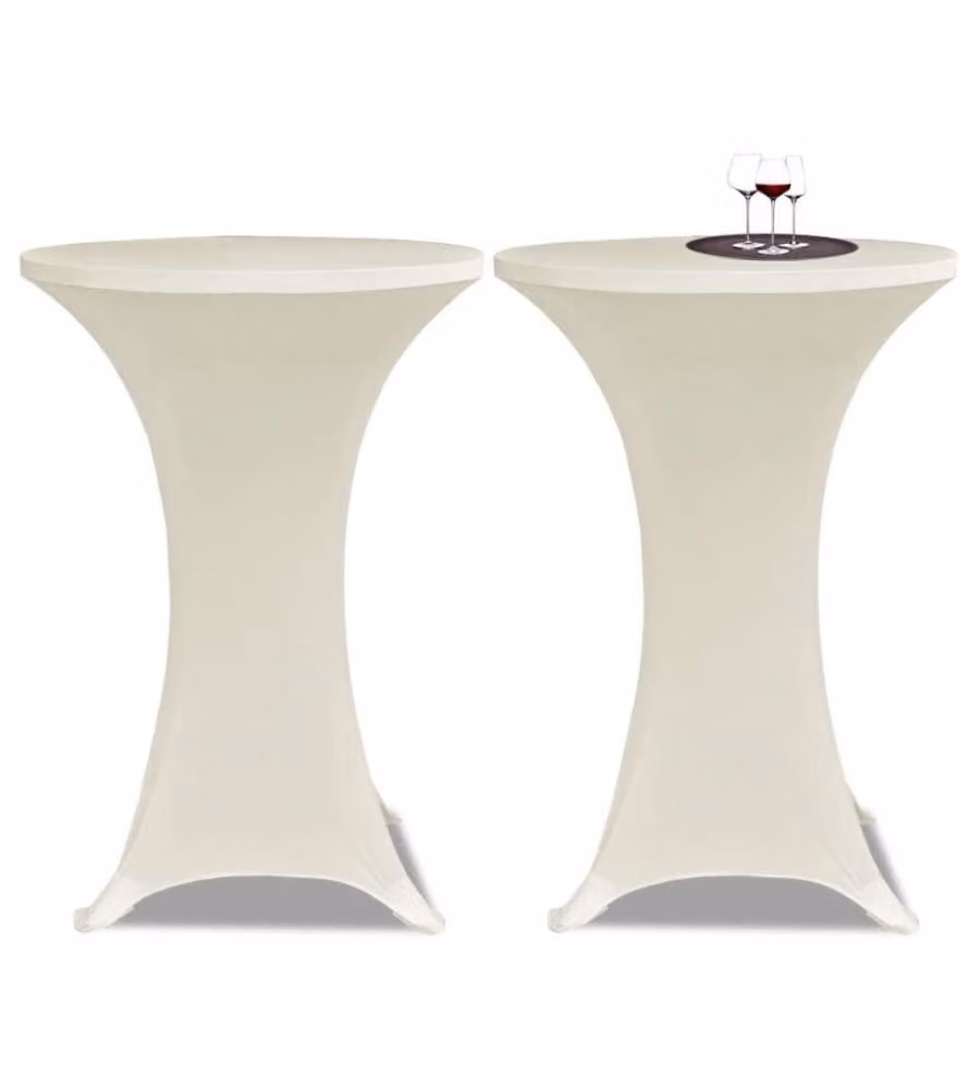 Coperture Verticali per Tavolo 4 pz D.80 cm Crema Elastico