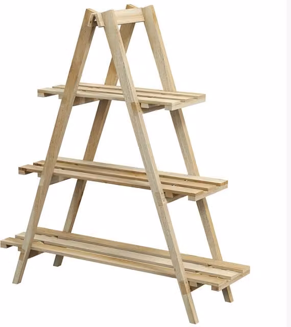 Portapiante Verticale Outsunny a 3 Livelli in Abete, Colore Legno, L 100 cm x P 36 cm x H 112 cm