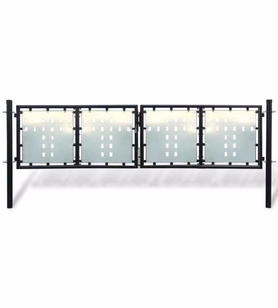 Cancello per Recinzione Singolo Nero 300 x 150 cm