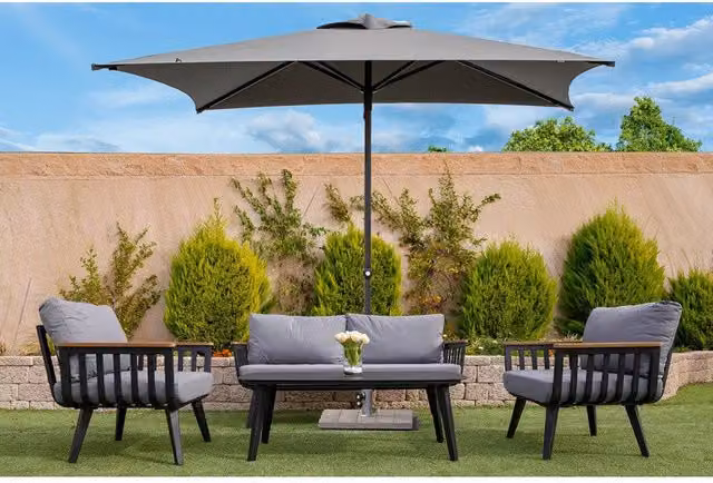 Ombrellone a palo centrale Trend 300x200 cm Made in Italy - Ecru