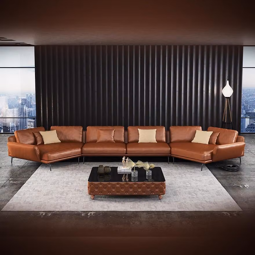 Ecksofa Italienische Möbel Wohnzimmer Couch Polster Luxus Sofa Eckgarnitur Leder