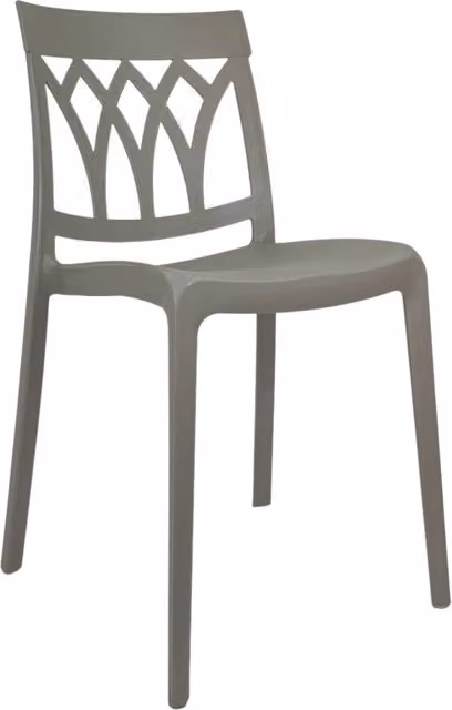 Set di 4 sedie Marvin Kent da interno ed esterno, design moderno impilabile in polipropilene e resina, colore tortora – 1