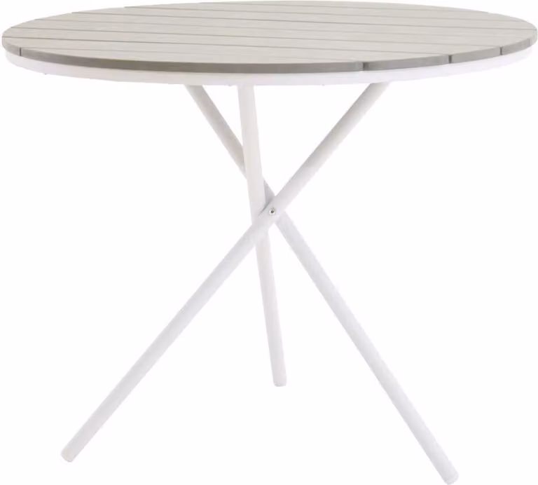 Tavolo da pranzo per esterni FURNLUX Parma Grigio e Bianco 90cm / Colore principale: Grigio / Dimensioni: 90 x 90 x 74 cm
