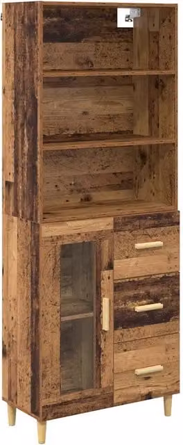 Credenza | Madia | Buffet da pranzo | Armadio da pranzo Legno vecchio 69,5 x 34 x 180 cm Legno multistrato
