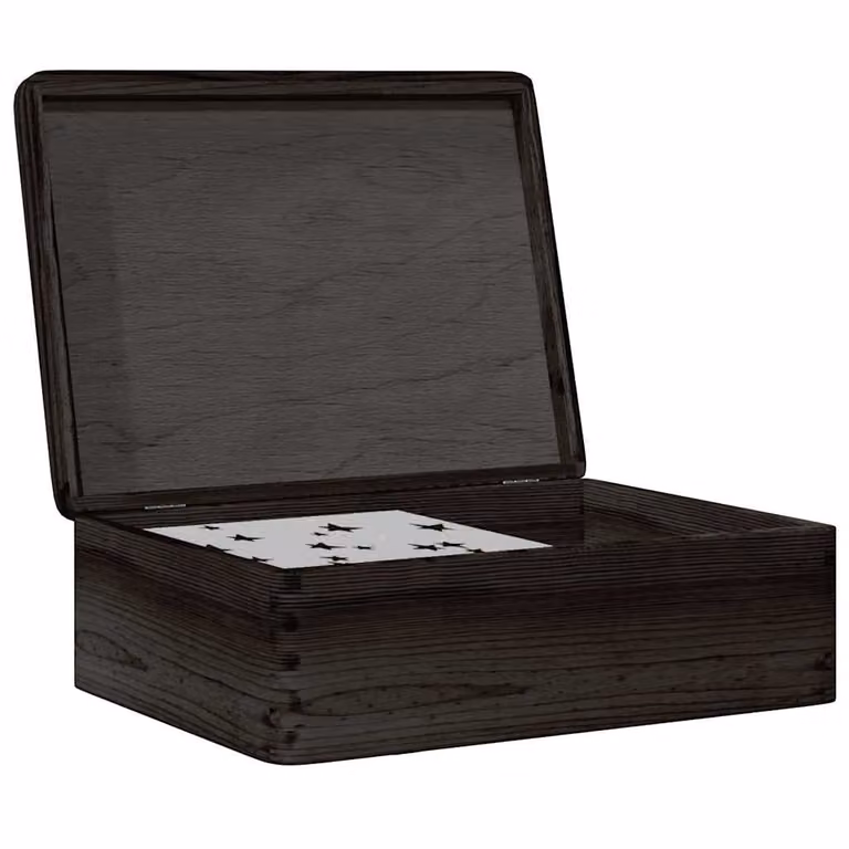 Scatola in legno di pino con coperchio nero vidaXL L: 40 cm, P: 30 cm, H: 13 cm