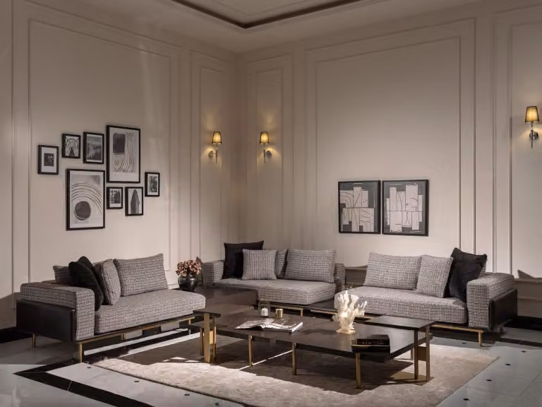Ecksofa L-Form Eckgarnitur Großes Sofa Grau Polstersofa Stoffsofa
