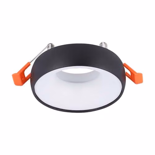 Portafaretto LED da Incasso GU10 Rotondo Colore Nero Riflettore Bianco con Supporto Inclinato