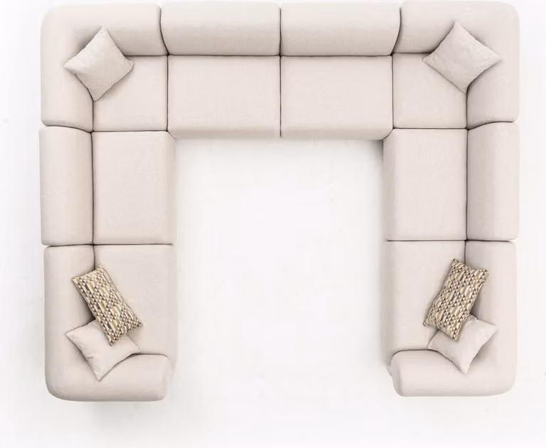 Ecksofa U-Form Wohnzimmer Luxus Stil Modern Design Sofa Couch Wohnlandschaft
