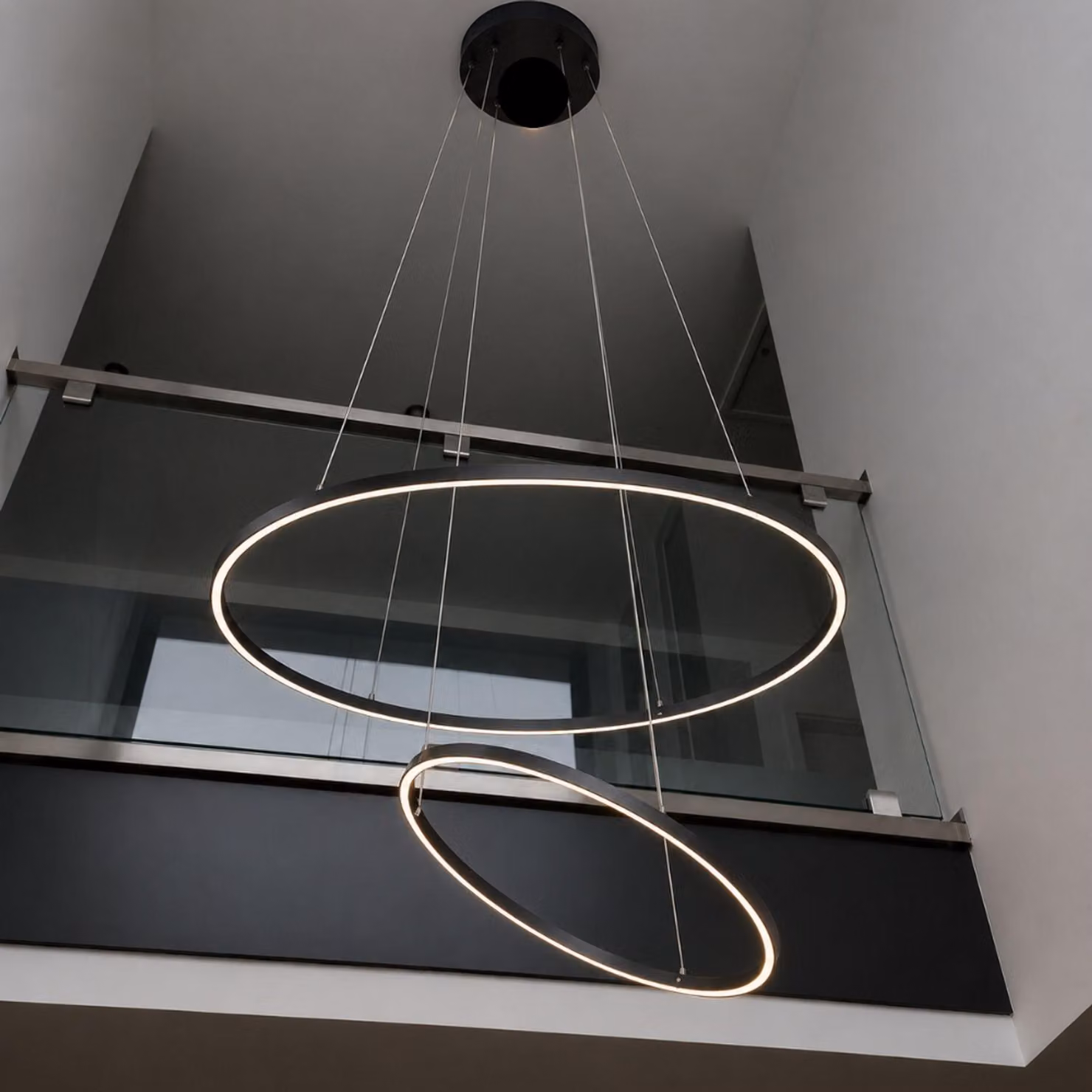 s.luce Ring 100 LED luce a sospensione diretta o indiretta 5m alluminio rotondo