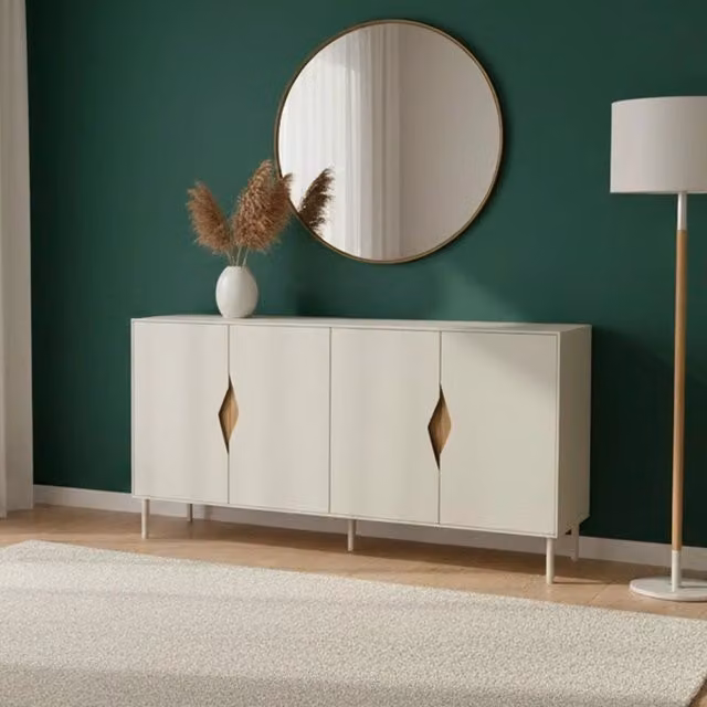 Madia Marquise con 4 ante in colore cashmere e dettaglio rovere deep oud
