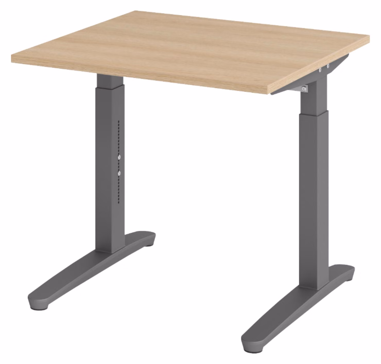 bümö Scrivania Serie-XB - Dimensioni: 80 x 80 cm, struttura: grafite, decorazione: rovere