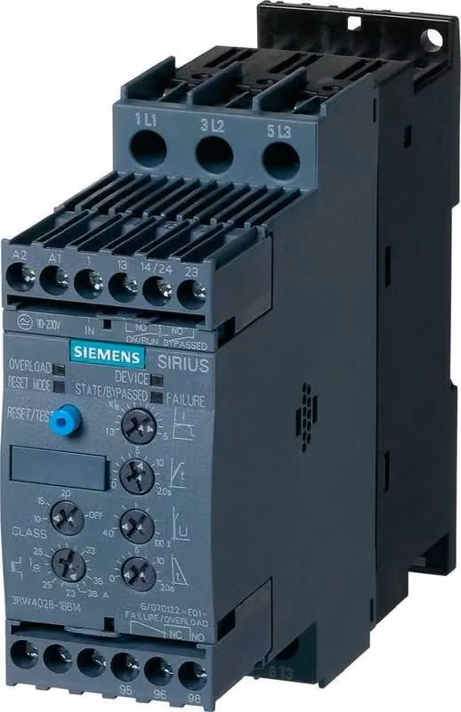 Avviatore morbido Siemens Potenza del motore a 400 V 11 kW Potenza del motore a 230 V 5,5 kW Corrente nominale 400 V/AC 25 A 3RW4026 (3RW4026-1BB14)