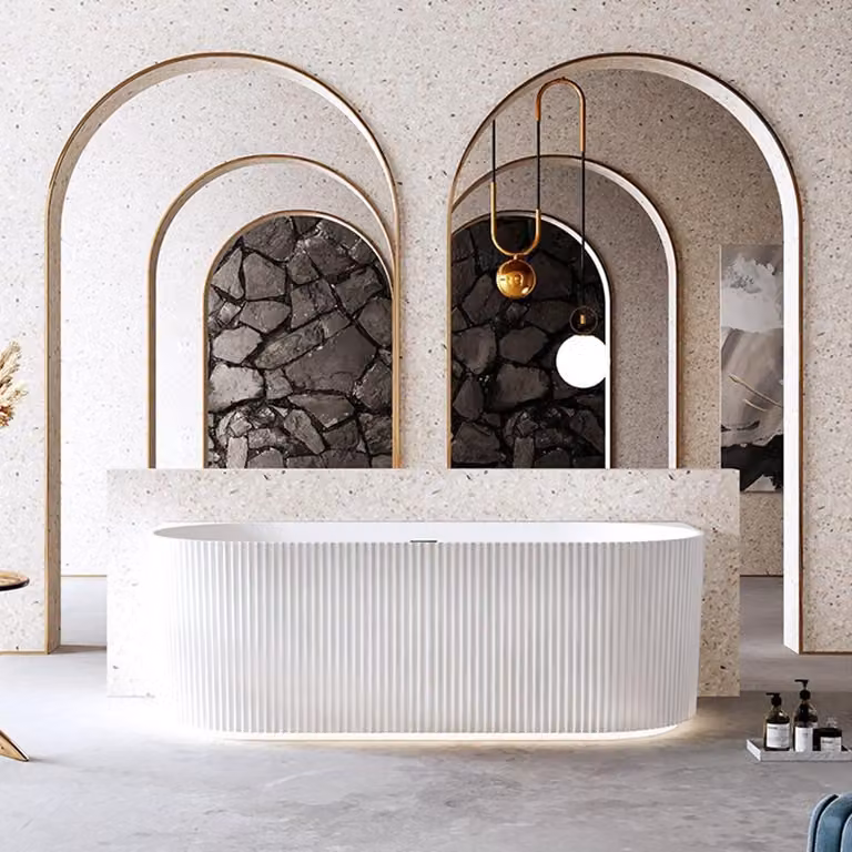 Vasca da bagno, vasca da bagno a strisce, vasca da bagno a parete, vasca da bagno a strisce verticali, vasca da bagno a LED.150*75*58cm/TW-7686-150/
