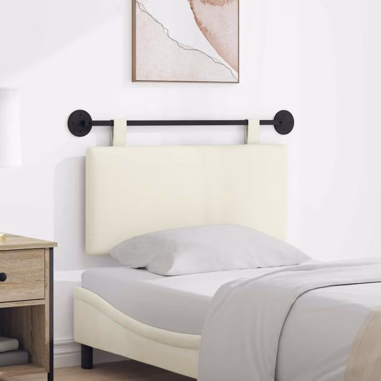 Testiera sospesa vidaXL in tessuto cord beige con design moderno e pannello imbottito