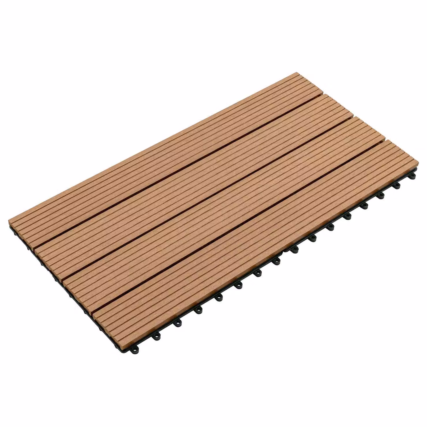 Set di 6 piastrelle per decking vidaXL in WPC marrone, 60 x 30 cm