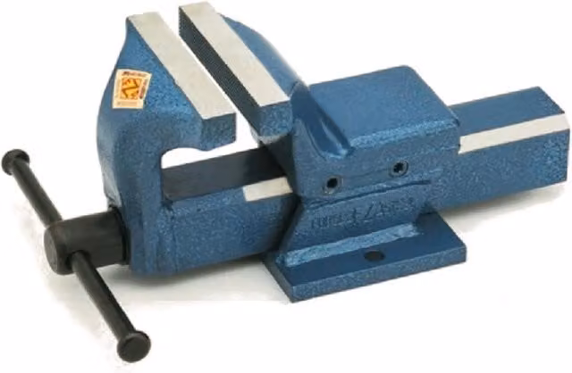 Morsa parallela da banco FZA in acciaio inossidabile con ganasce da 100 mm colore blu