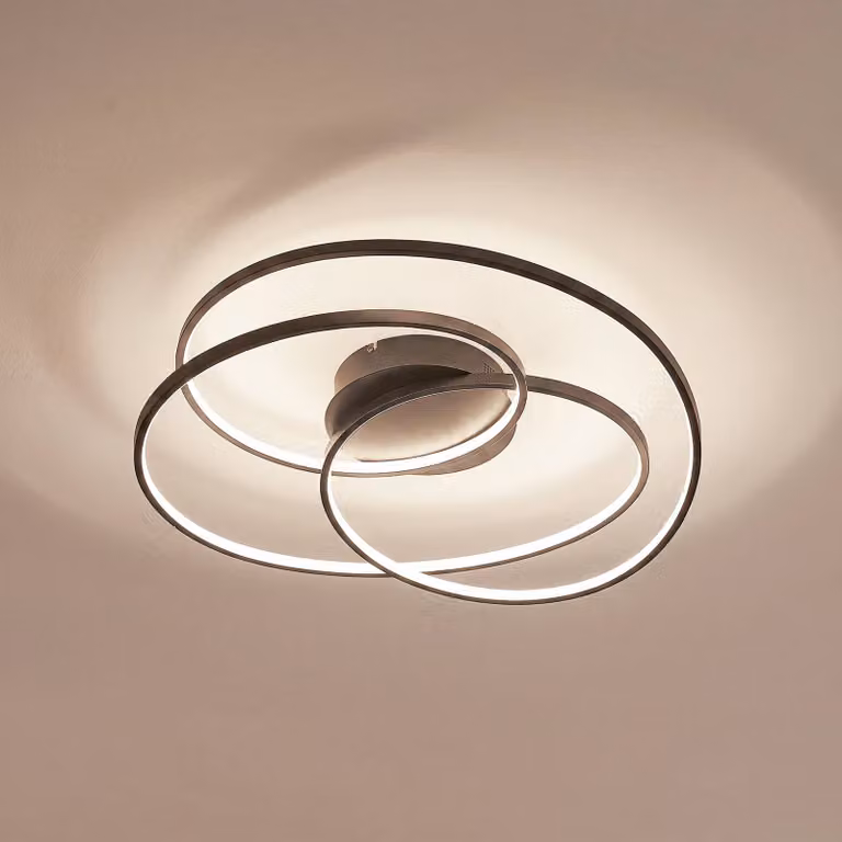 Plafoniera a LED Kateryna Lindby, dimmerabile, Nero, Soggiorno / Sala da pranzo, Moderno, Plafoniera LED