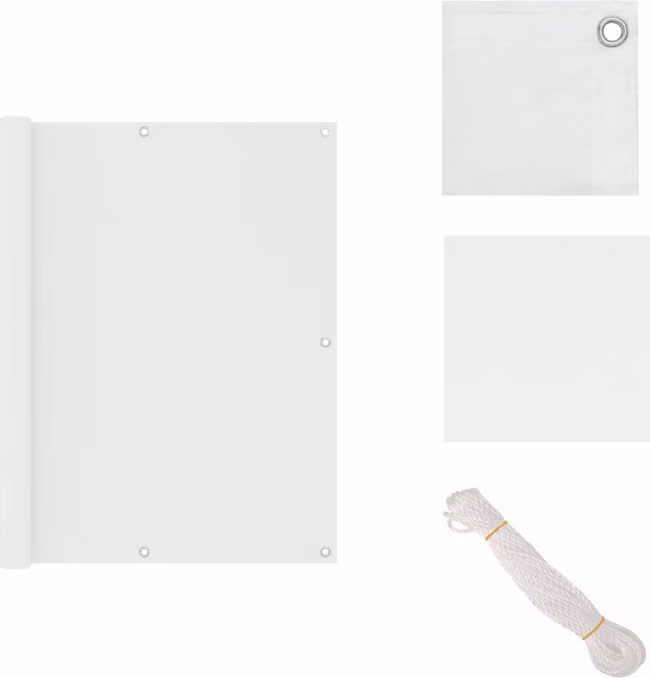 vidaXL Schermo privacy per balcone bianco 120x400 cm Tessuto Oxford - Ombrelloni e tende da sole